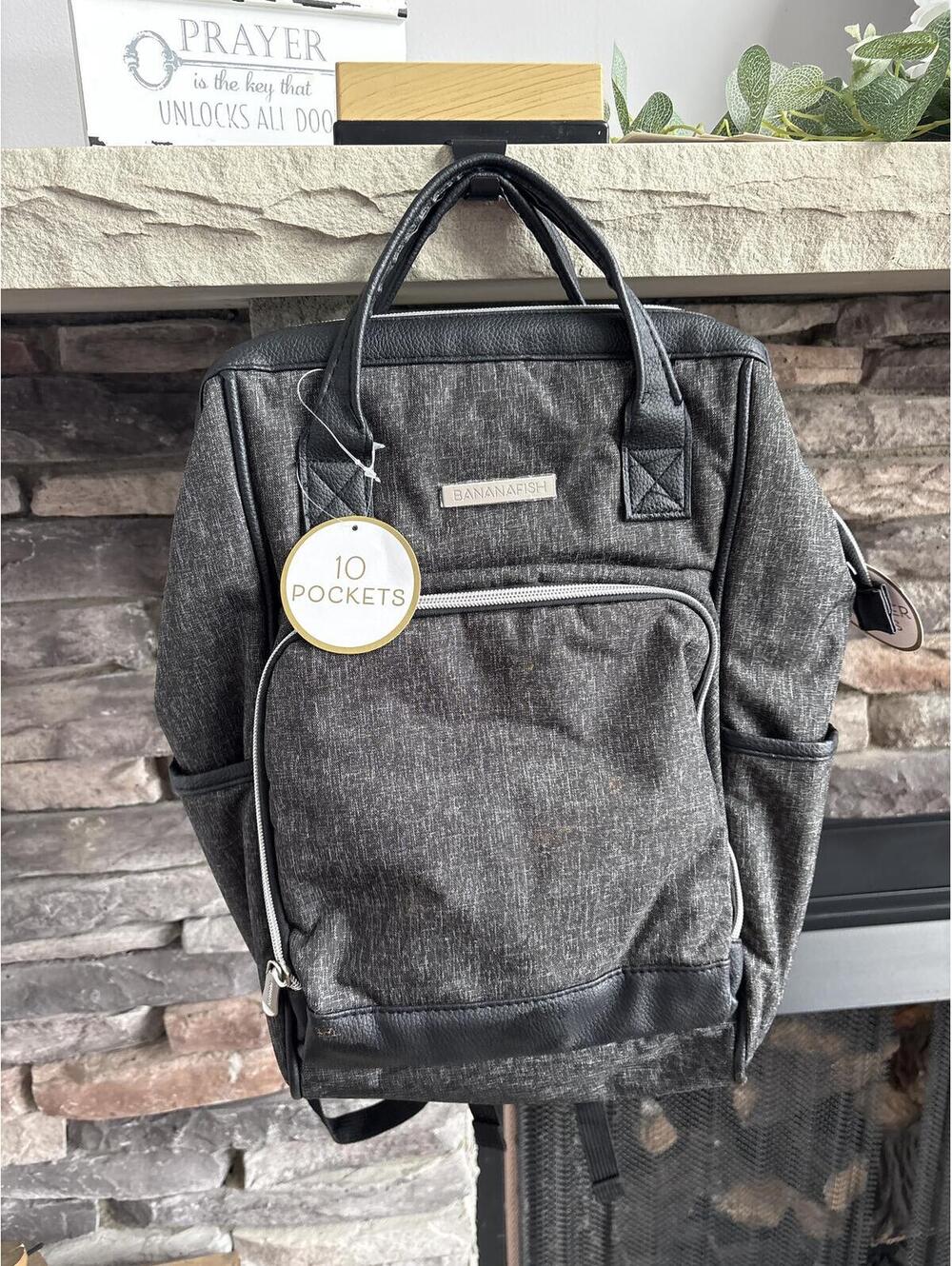 New Bananafish Gray Backpack Diaper Bag Infant Baby with 10 Pockets Gray Adult